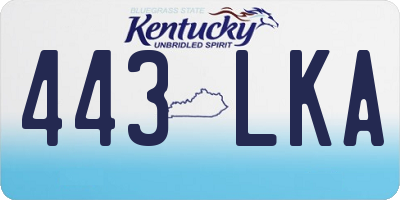 KY license plate 443LKA