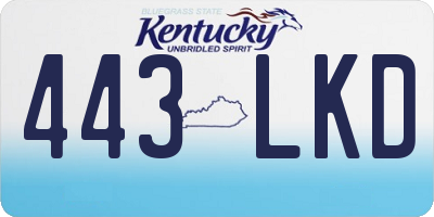 KY license plate 443LKD