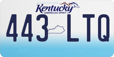 KY license plate 443LTQ