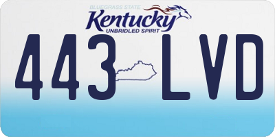 KY license plate 443LVD