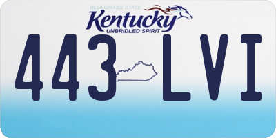 KY license plate 443LVI