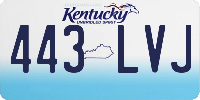 KY license plate 443LVJ