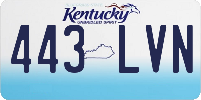 KY license plate 443LVN