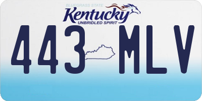 KY license plate 443MLV