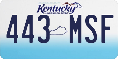 KY license plate 443MSF