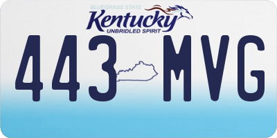 KY license plate 443MVG