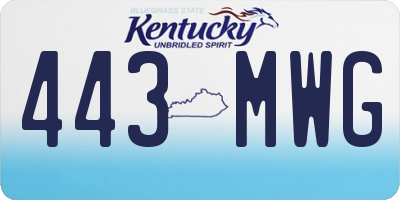 KY license plate 443MWG