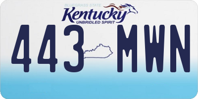 KY license plate 443MWN
