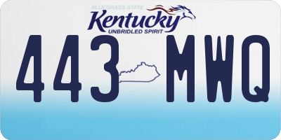 KY license plate 443MWQ