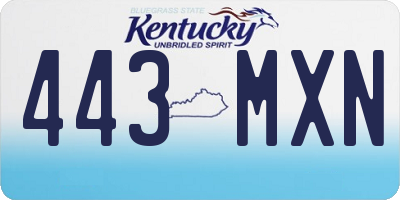 KY license plate 443MXN
