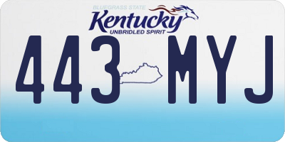 KY license plate 443MYJ