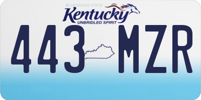 KY license plate 443MZR