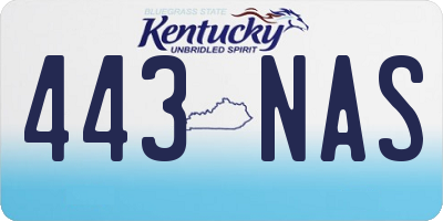 KY license plate 443NAS