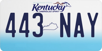 KY license plate 443NAY