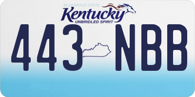 KY license plate 443NBB