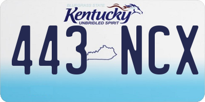 KY license plate 443NCX