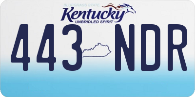 KY license plate 443NDR