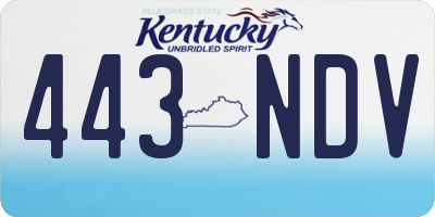 KY license plate 443NDV