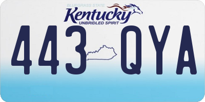 KY license plate 443QYA