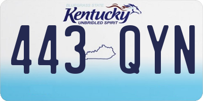 KY license plate 443QYN
