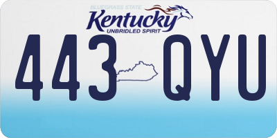 KY license plate 443QYU