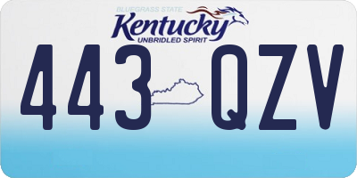 KY license plate 443QZV