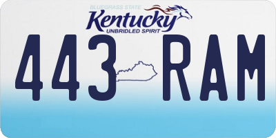 KY license plate 443RAM