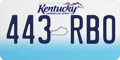 KY license plate 443RBO
