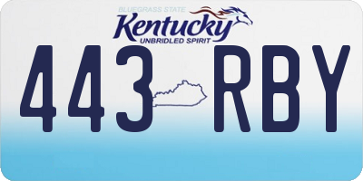 KY license plate 443RBY