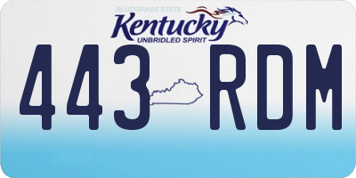KY license plate 443RDM