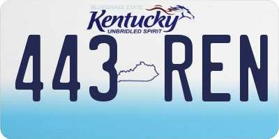 KY license plate 443REN