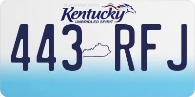 KY license plate 443RFJ