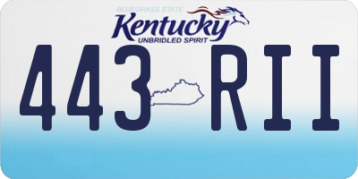KY license plate 443RII