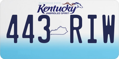KY license plate 443RIW
