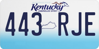 KY license plate 443RJE