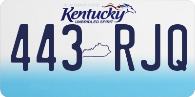 KY license plate 443RJQ