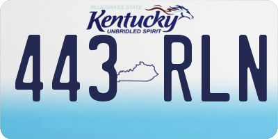 KY license plate 443RLN