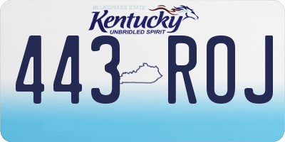 KY license plate 443ROJ