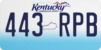 KY license plate 443RPB