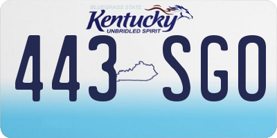 KY license plate 443SGO