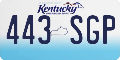 KY license plate 443SGP