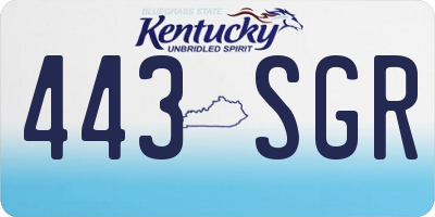KY license plate 443SGR
