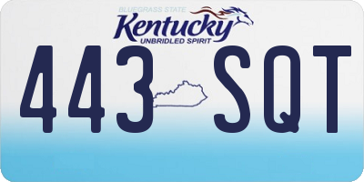 KY license plate 443SQT