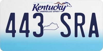 KY license plate 443SRA