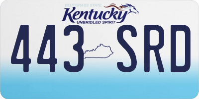 KY license plate 443SRD