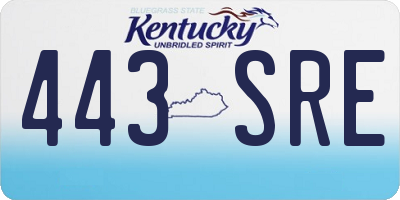 KY license plate 443SRE