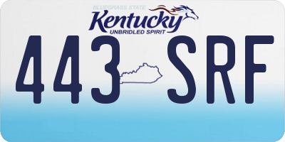 KY license plate 443SRF