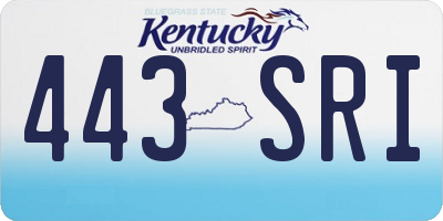KY license plate 443SRI