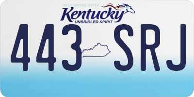 KY license plate 443SRJ