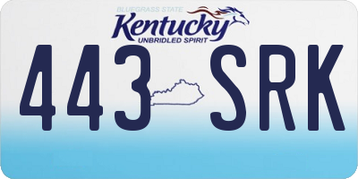 KY license plate 443SRK